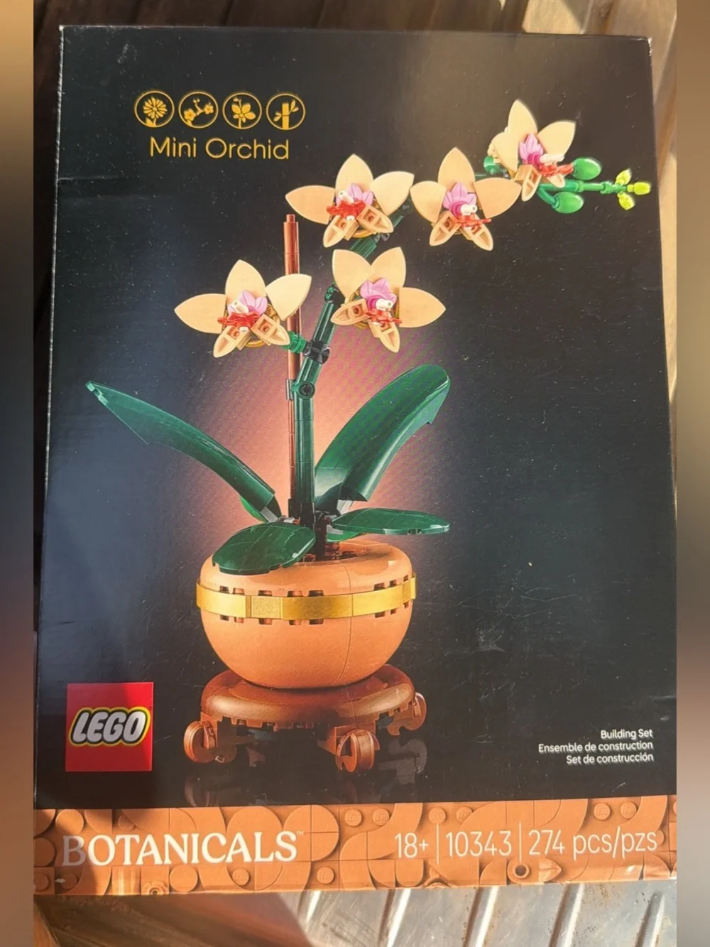 Lego Mini Orchid Decorative Plant - Gold, Green, Pale Yellow, Pink
